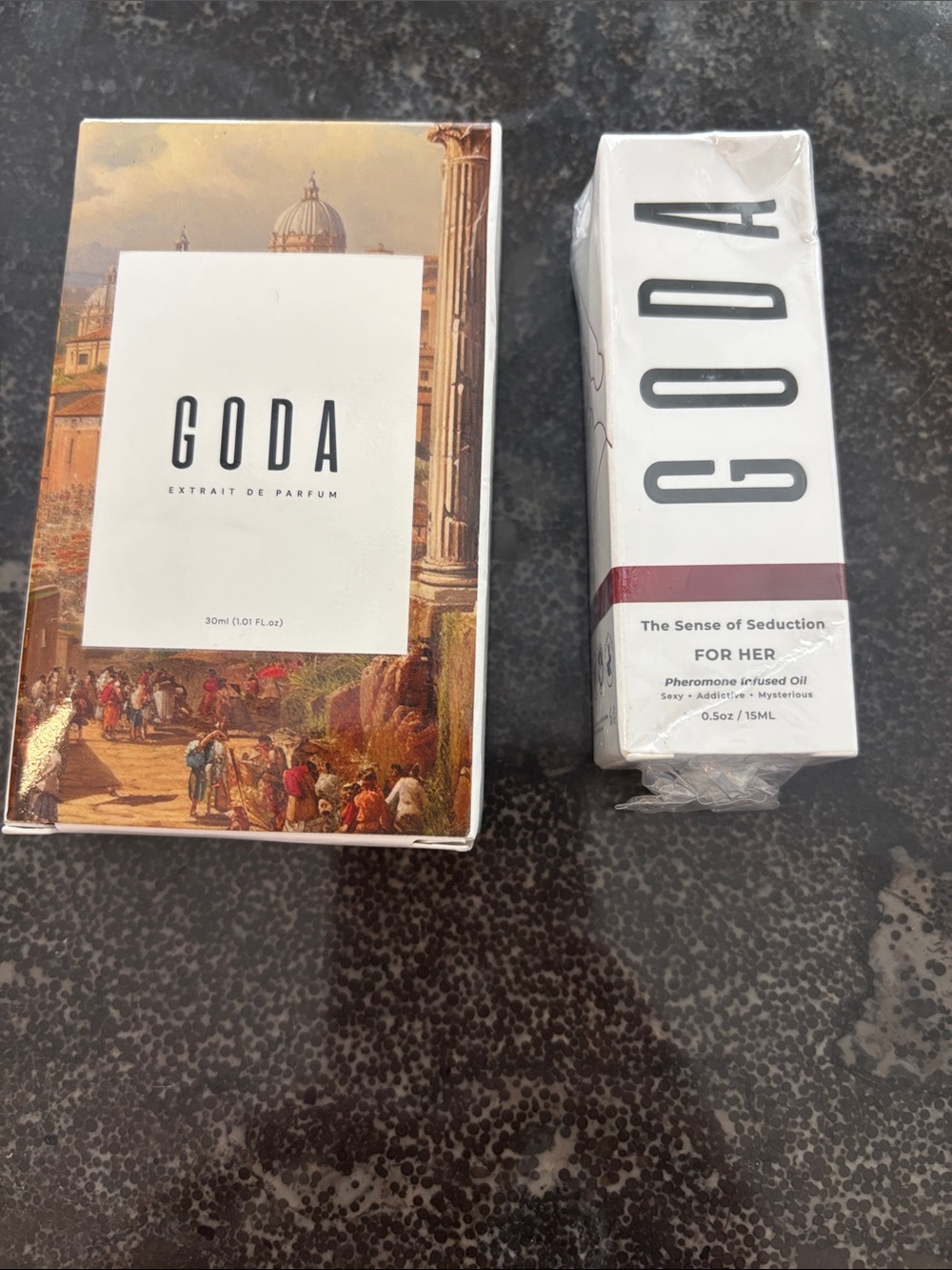 Women Extrait de Parfum & Pheromone Oil Set — White and Gold Accents